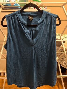 Worthington Teal Sleeveless Split-V Neck Camisole